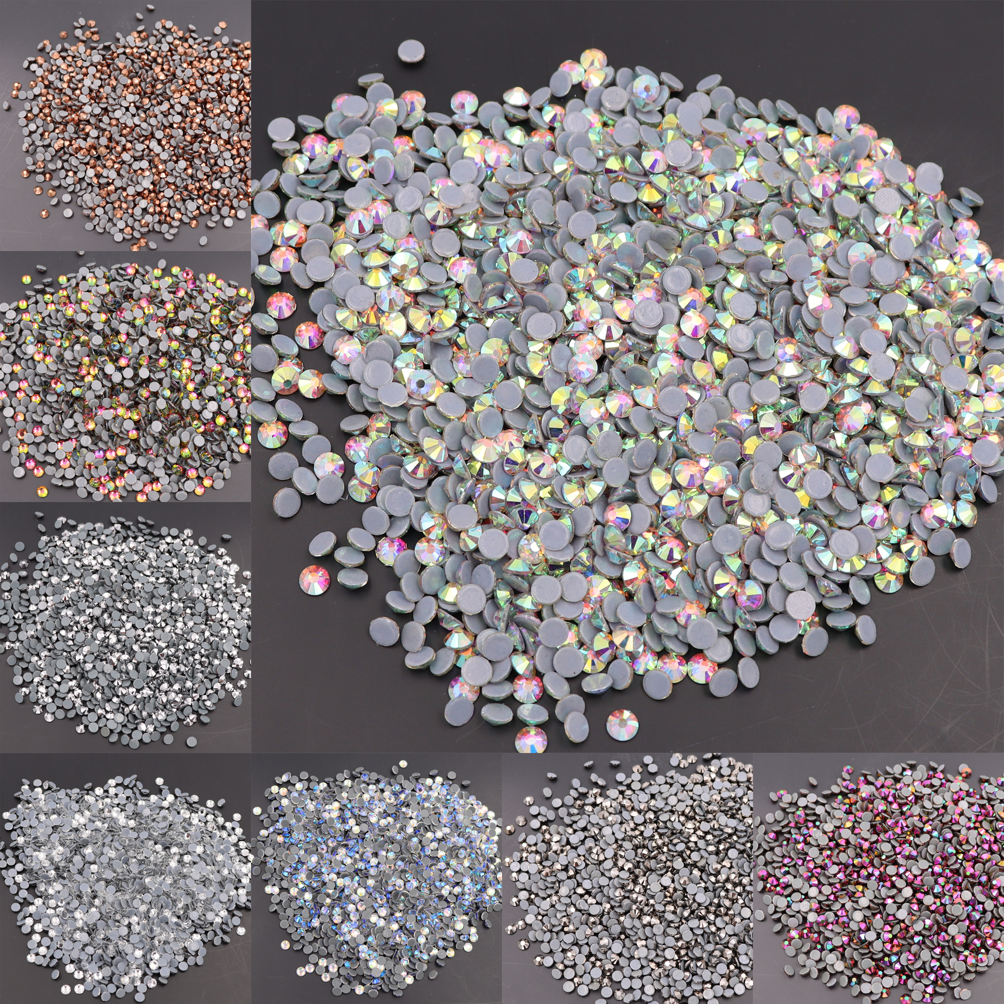 White Clear AB fix Rhinestone High  Fix Crystals Iron-on Glass Diamond Strass For Garment