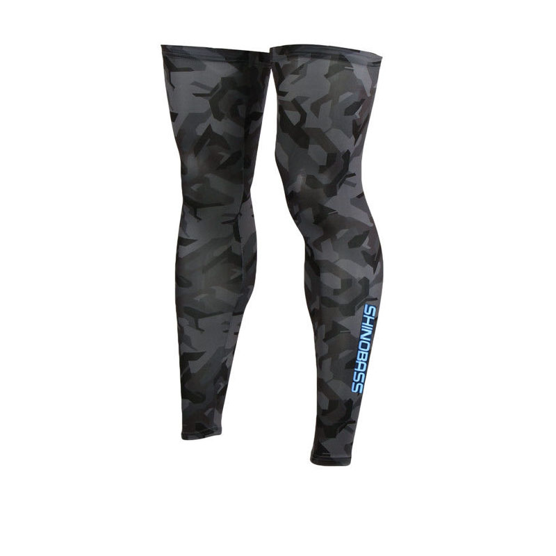 SHINOBASS Summer Comfortable Leg Guard Camouflage Ice Silk Leg Cover Fishing Leg Sleeve Anti-UV Cool Outdoor Sports Leggings