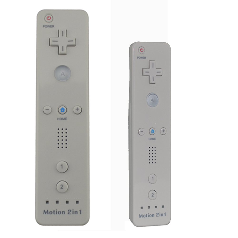 1PCS 2 in 1 Built in Motion Plus Remote Controller White Wireless Gamepad for W-i-i Console Game Joystick