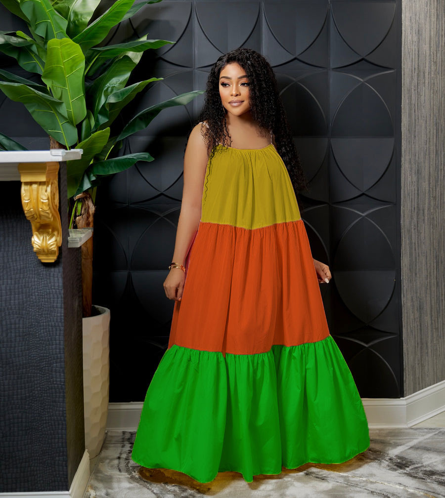 Echoine Summer  Beach Sexy Long Maxi Dress Boho Color Patchwork Vintage Vestidos