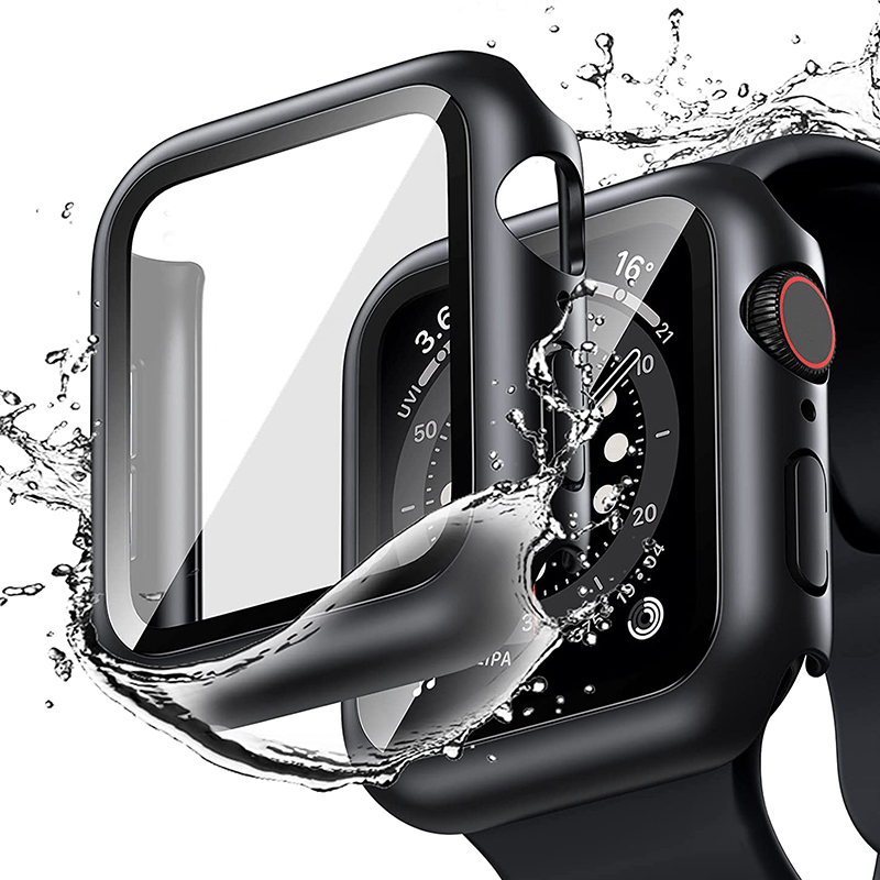 Glass+Cover For Apple Watch case 7 6 SE 5 4 3 iWatch Accessorie Screen Protector Apple watch serie 45mm 41mm 44mm 40mm 42mm 38mm